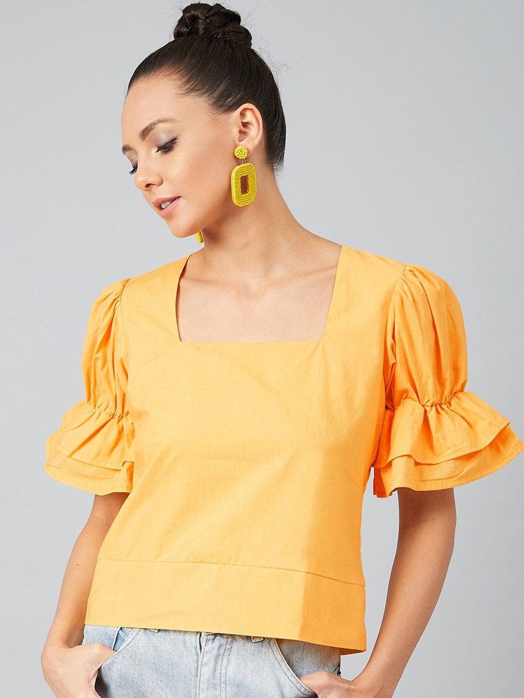 

Athena Women Yellow Solid Top