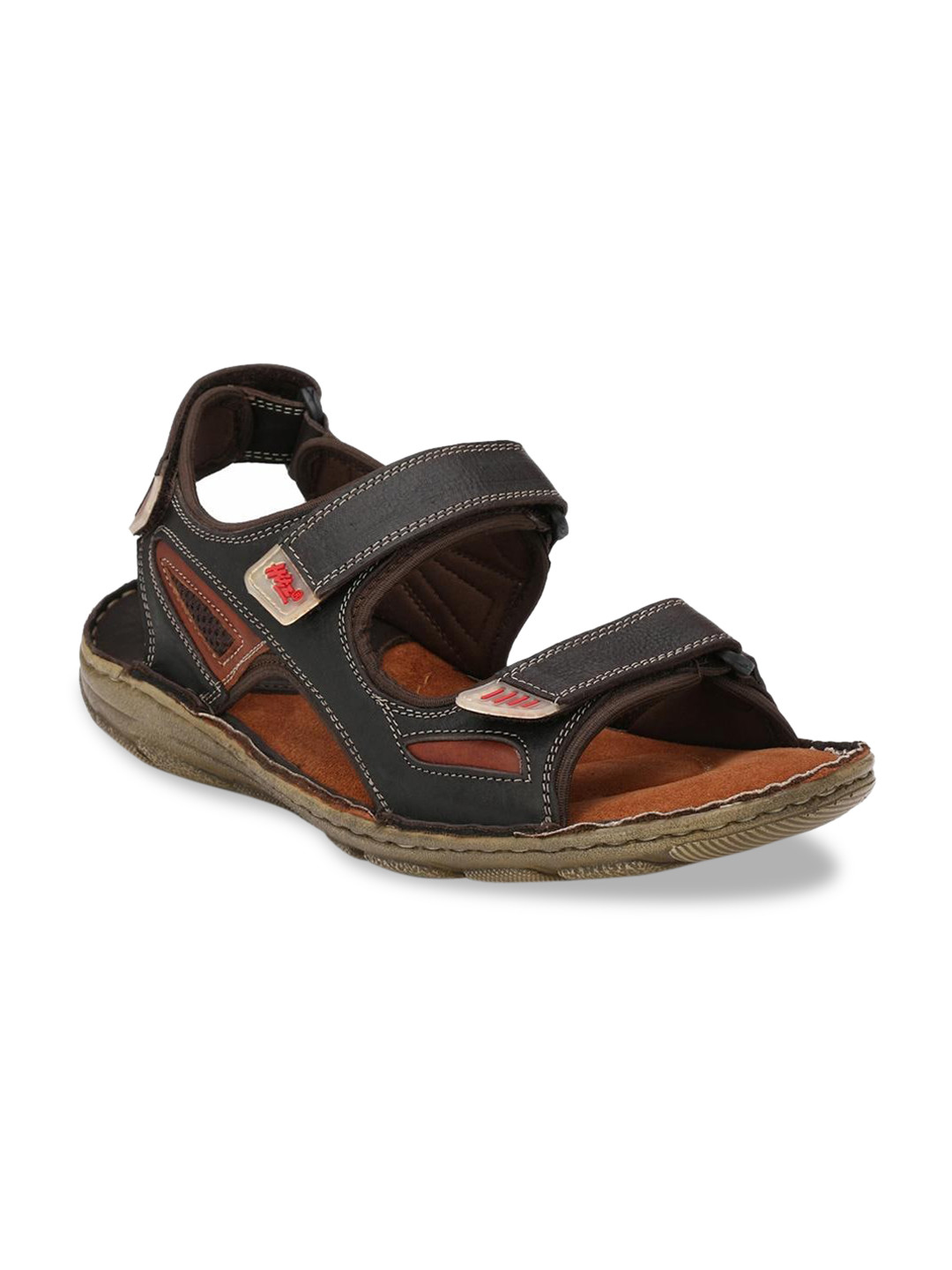 

Hitz Men Brown Comfort Leather Sandals