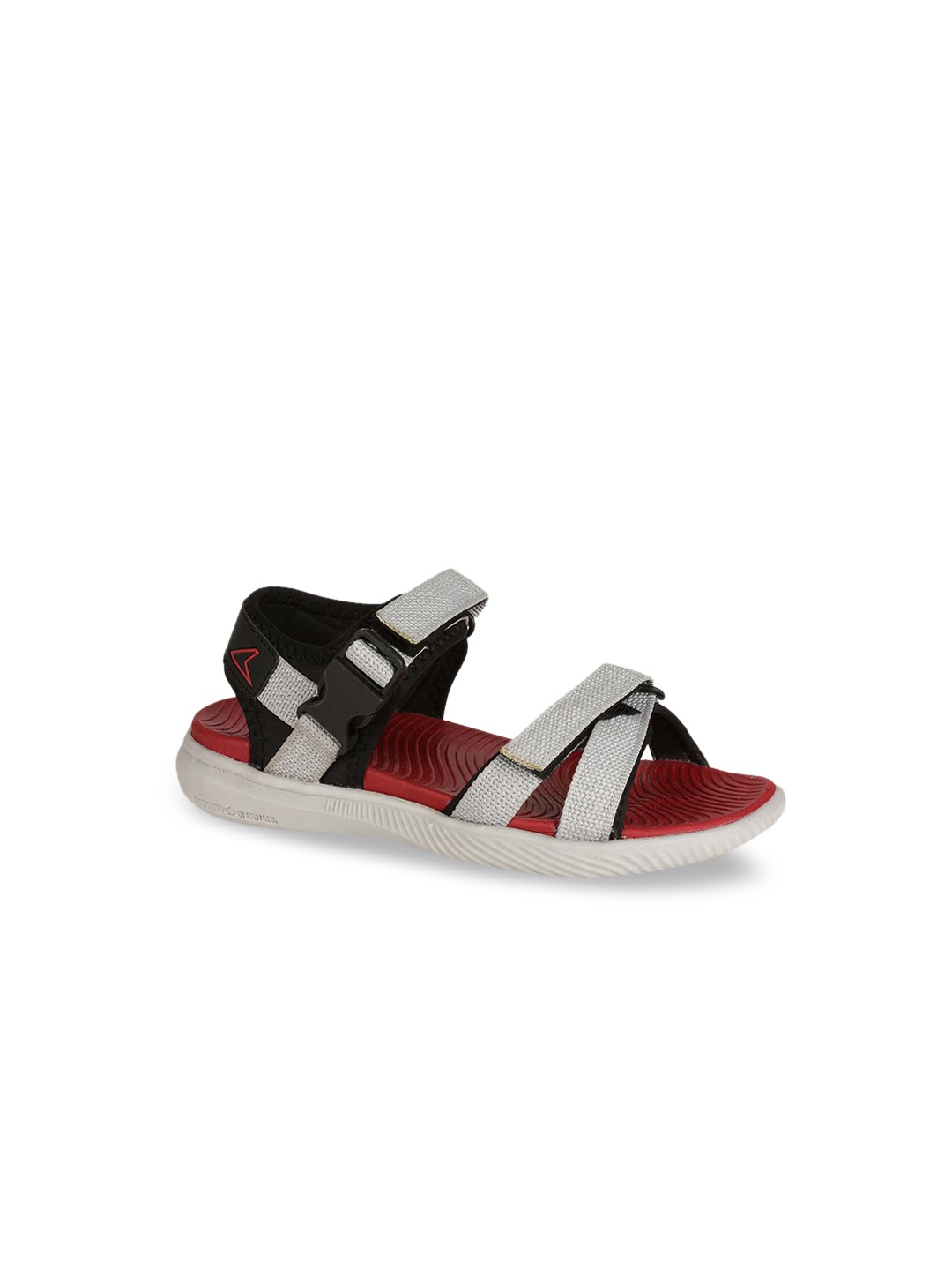 

Bata Boys Grey & Red Solid Sports Sandals