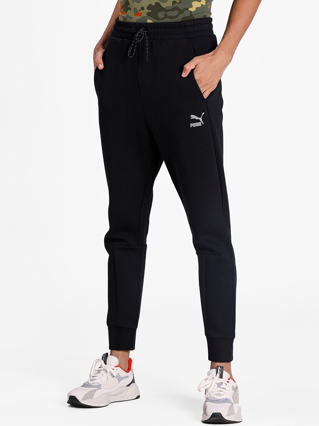 

Puma Men Black Solid Classics Tech Pants