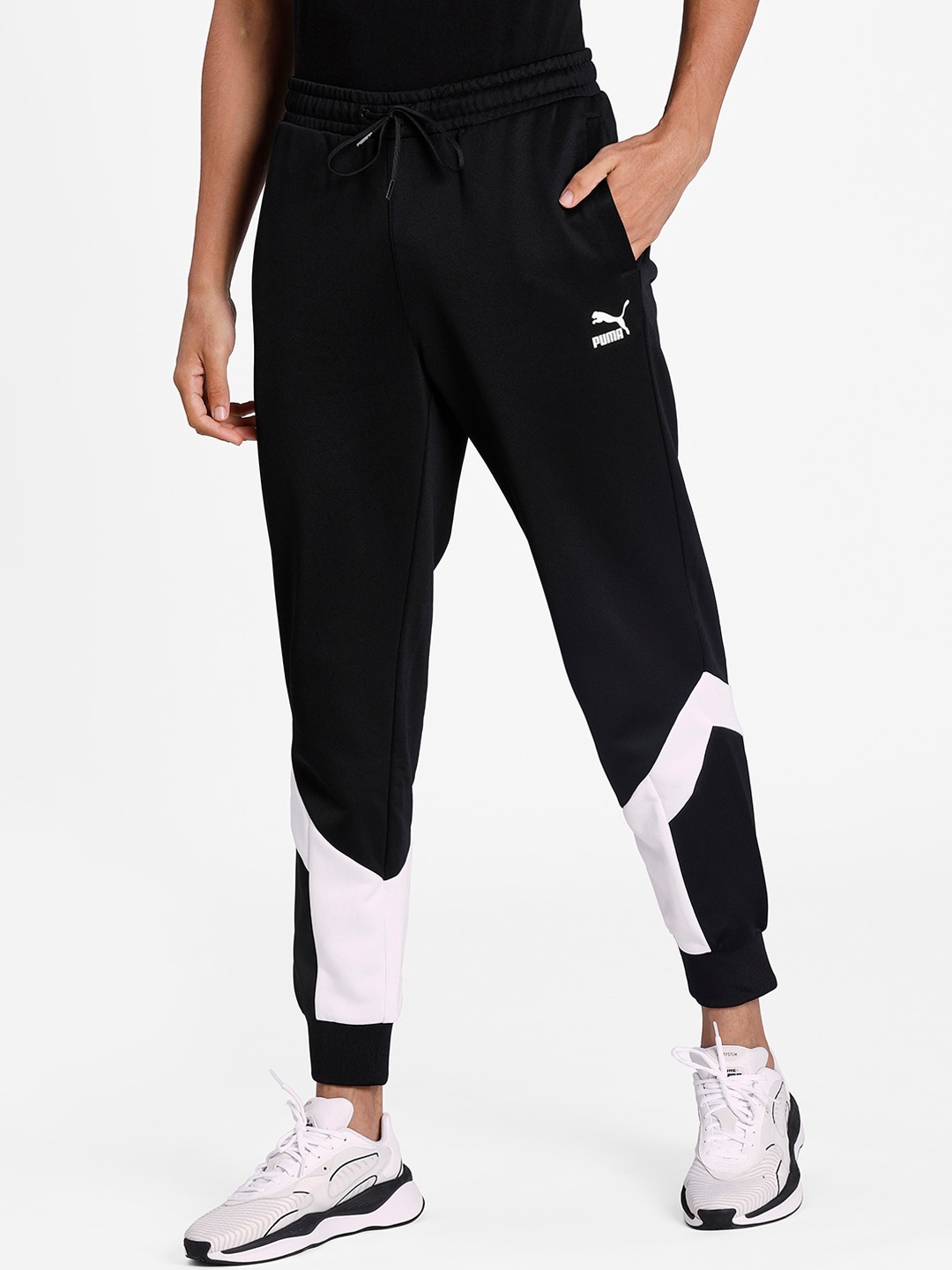 

Puma Men Black & White Solid Iconic MCS Joggers