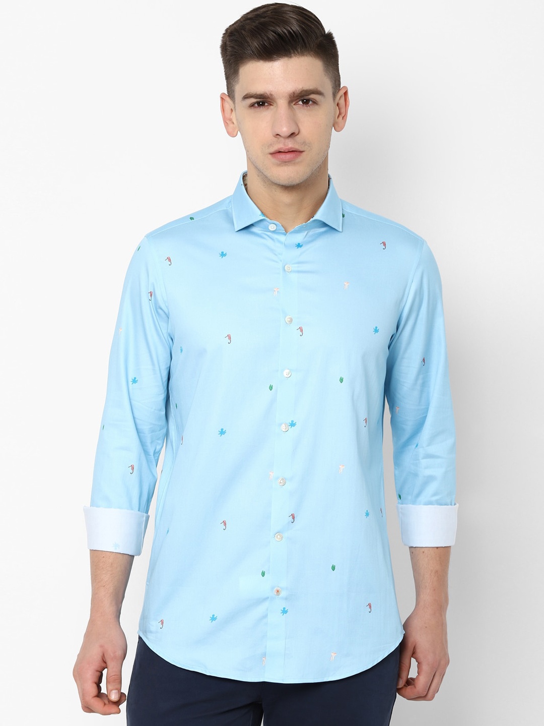 

SIMON CARTER LONDON Men Blue Regular Fit Printed Casual Shirt