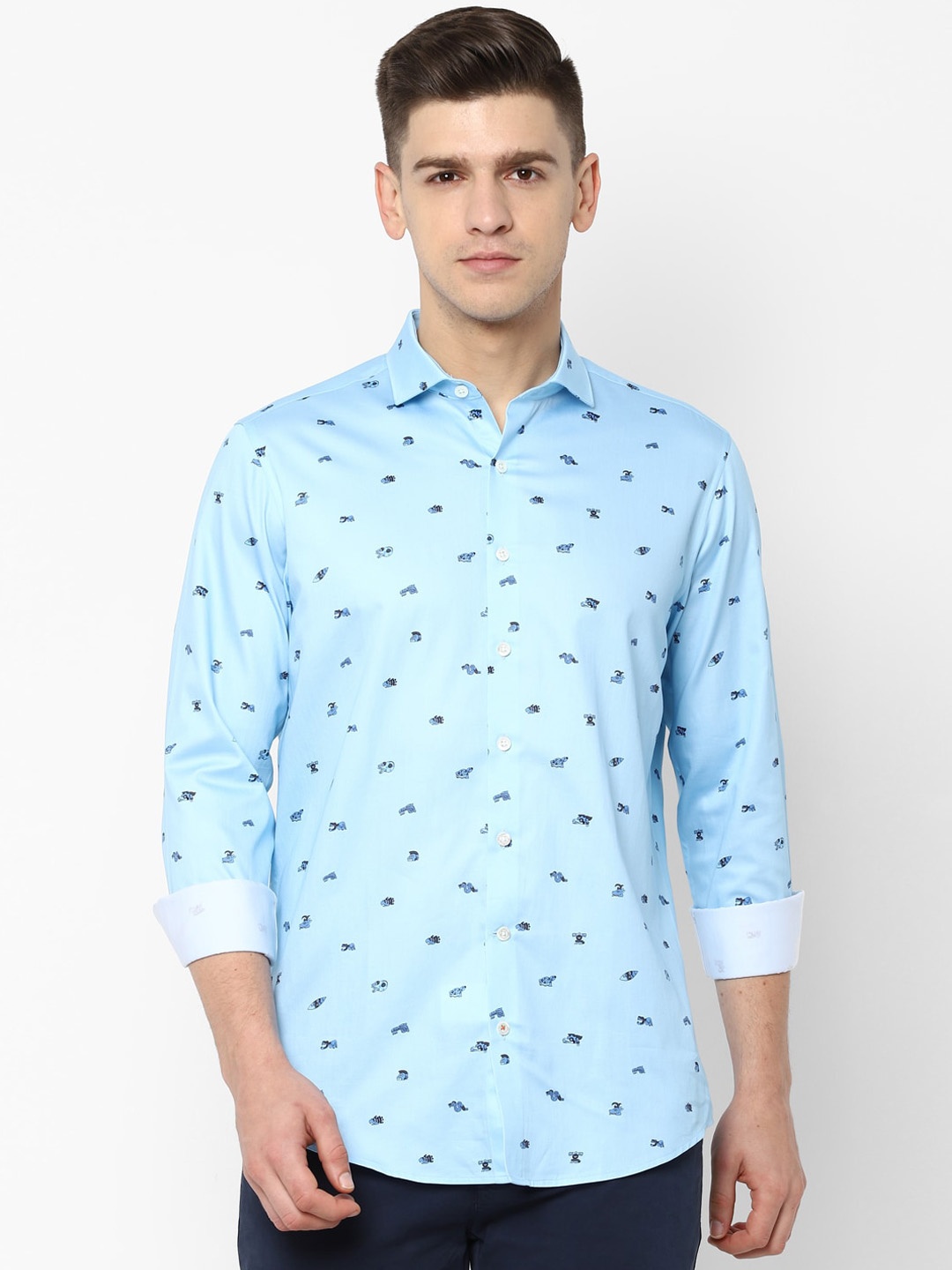 

SIMON CARTER LONDON Men Blue Regular Fit Printed Casual Shirt
