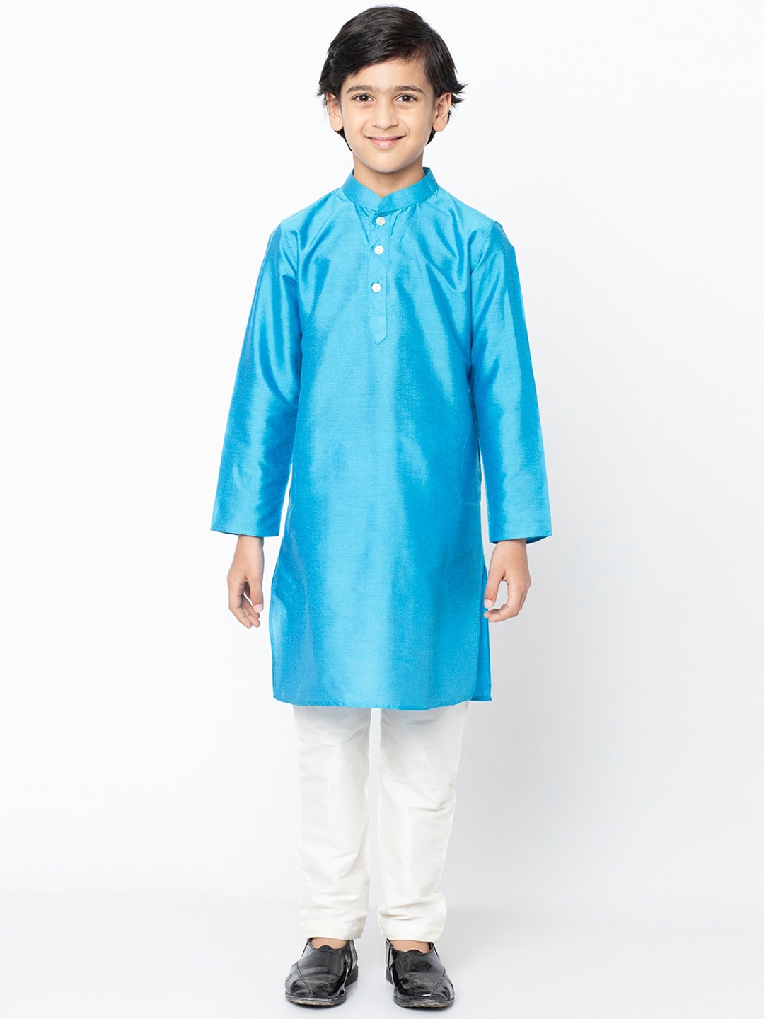 

KISAH Boys Turquoise Blue Solid Straight Kurta
