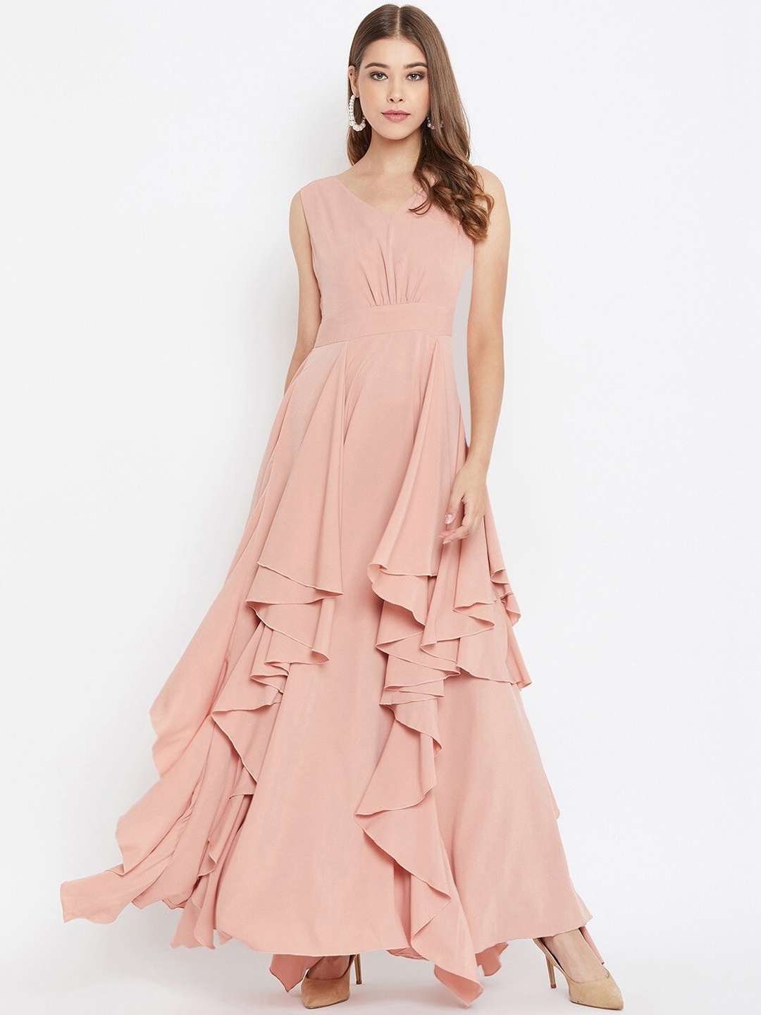 Berrylush Women Solid Maxi Dress, Pink