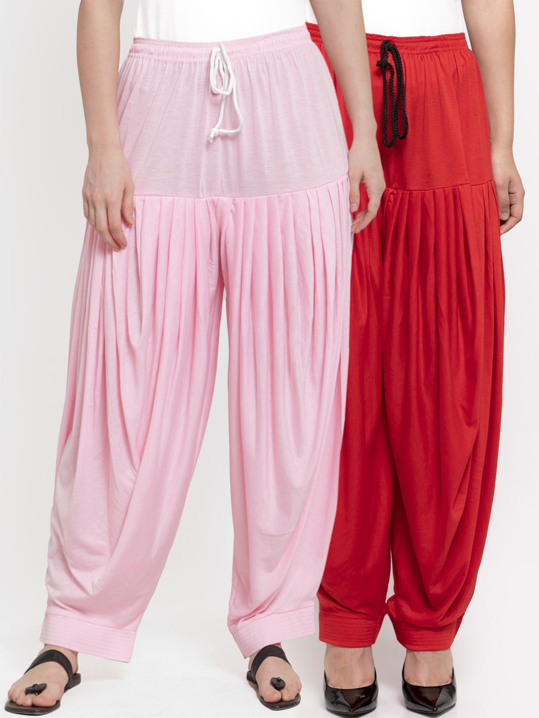 

GRACIT Women Pack Of 2 Solid Patiala, Red