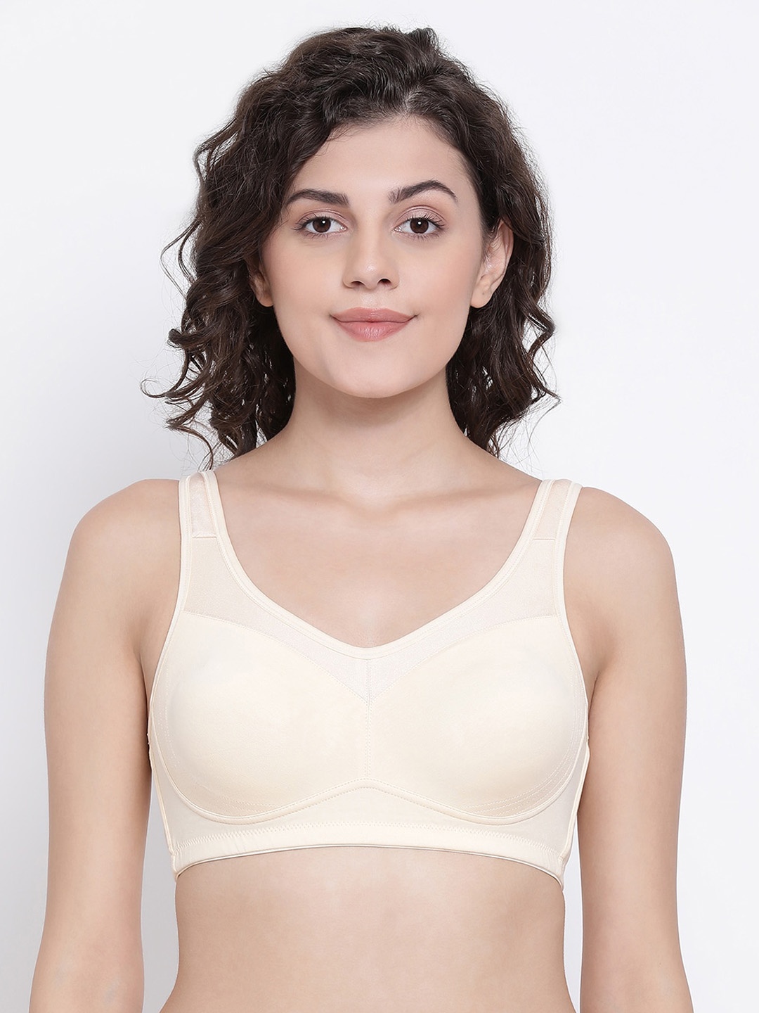 Clovia Beige Solid Non-Wired Non Padded Everyday Bra