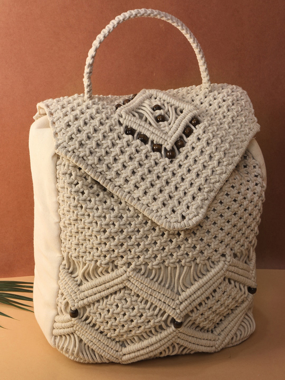 

STREET 9 Women Cream-Coloured Solid Backpack