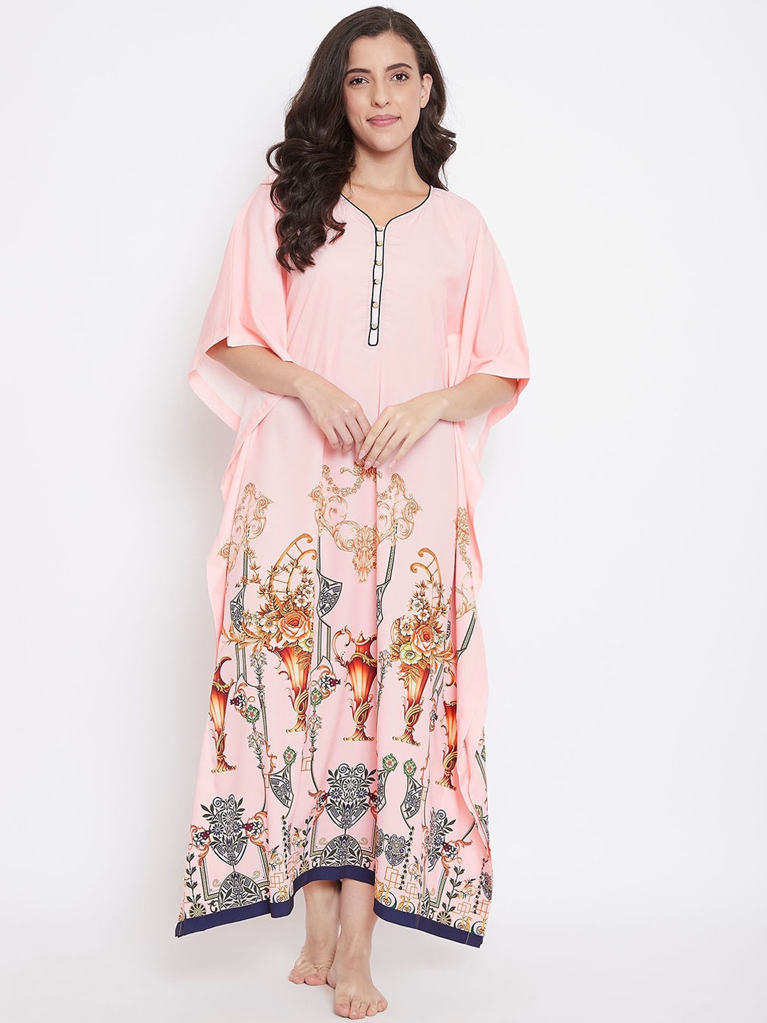

The Kaftan Company Pink Printed Nightdress