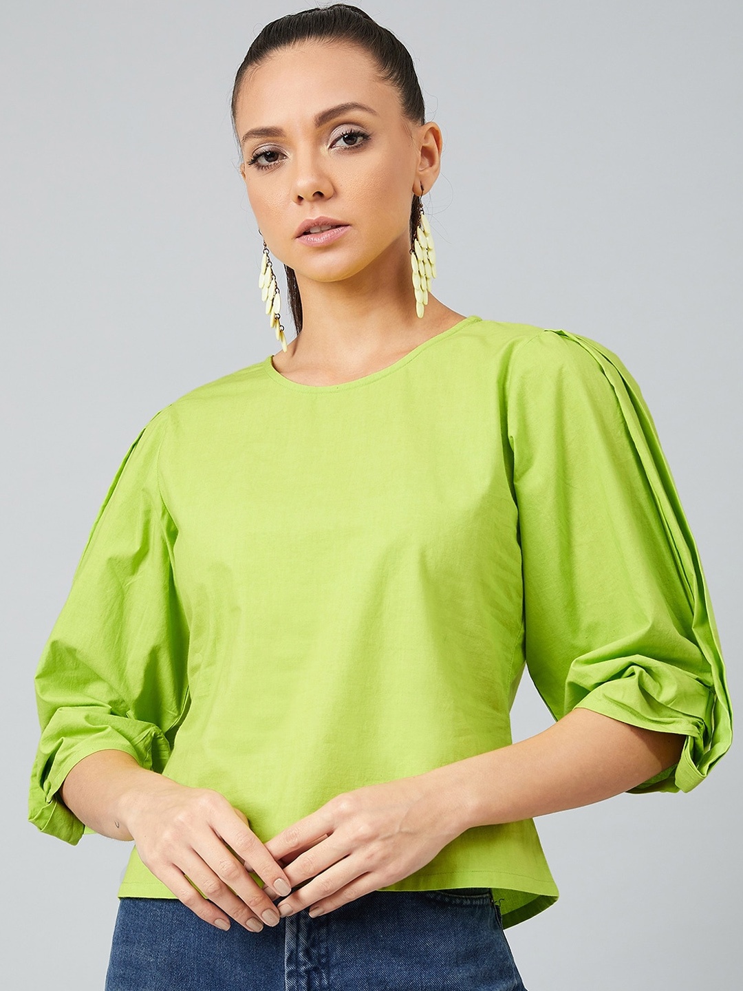 

Athena Women Green Solid Top