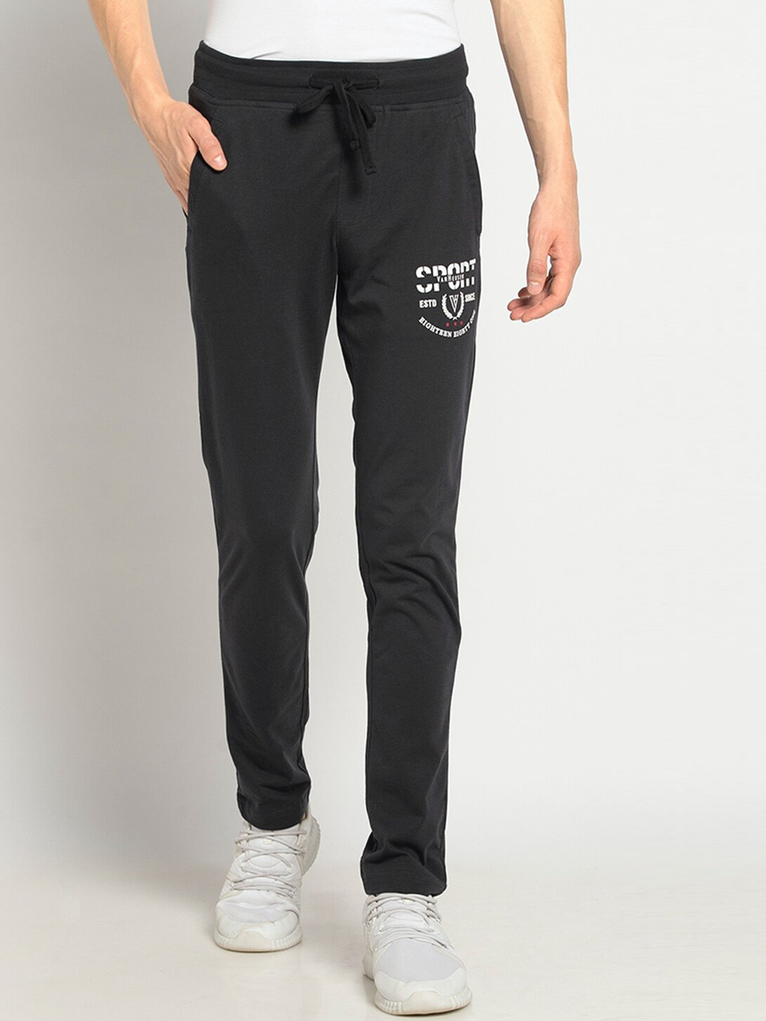 

Van Heusen Athleisure Men Drawstring Waist Side Panel Joggers, Grey