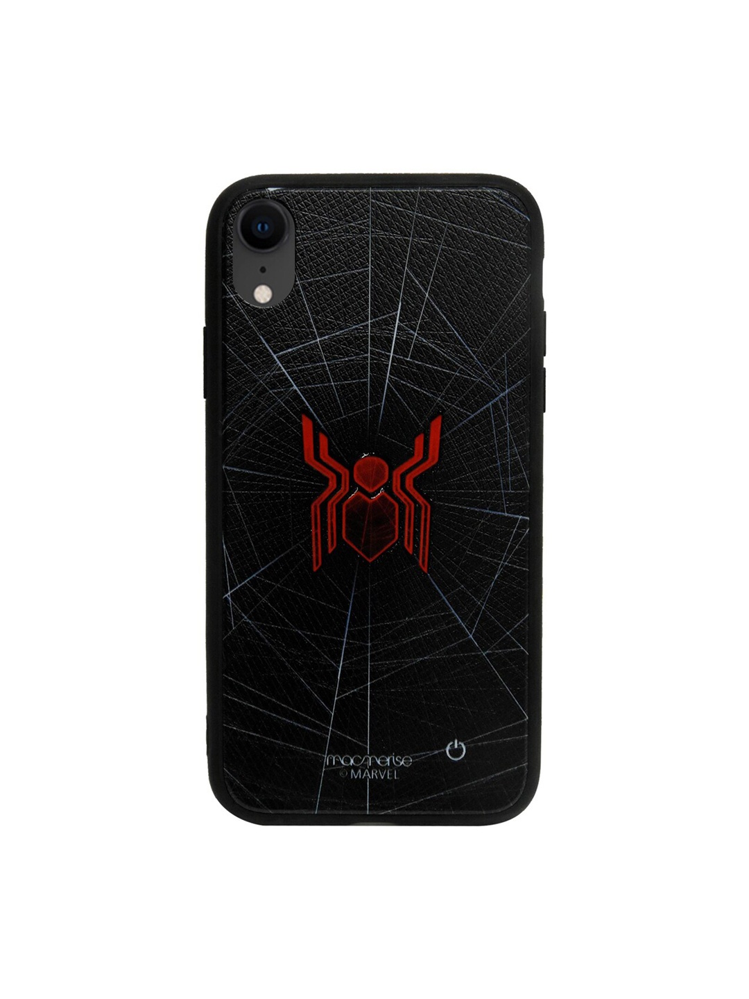 

macmerise Black & Red Spider Webbed Lumous iPhone XR Back Case