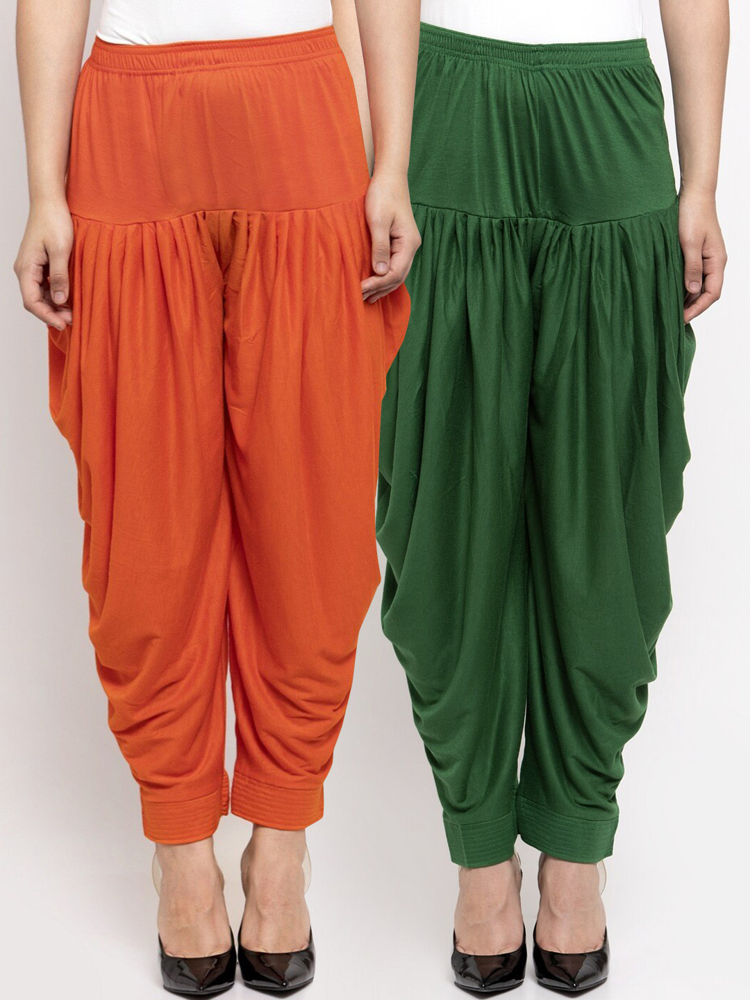 

GRACIT Women Pack Of 2 Solid Salwars, Orange