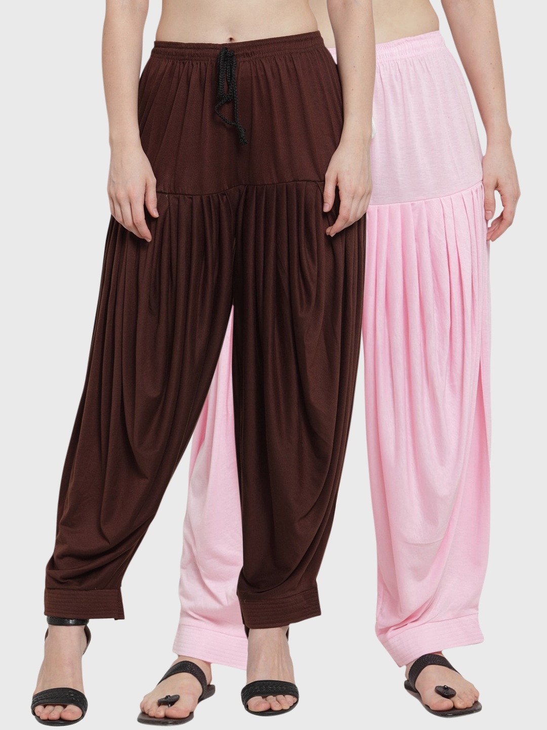

GRACIT Women Pack Of 2 Solid Patiala, Pink