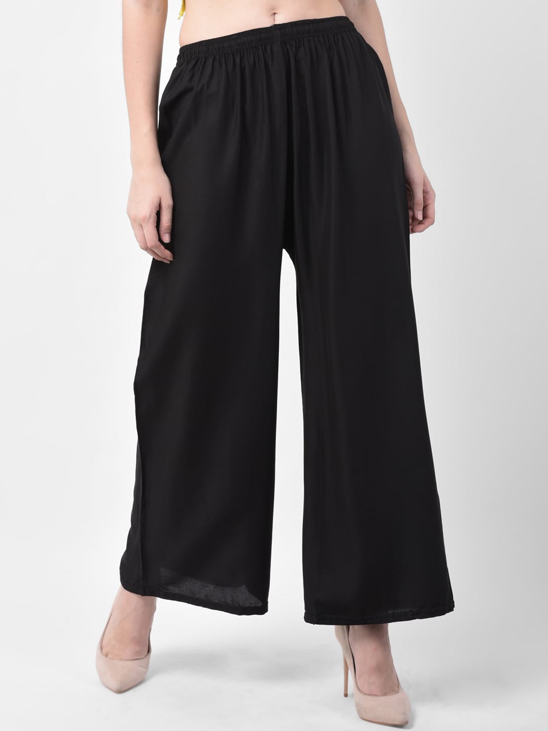 

GRACIT Women Black Solid Straight Palazzos