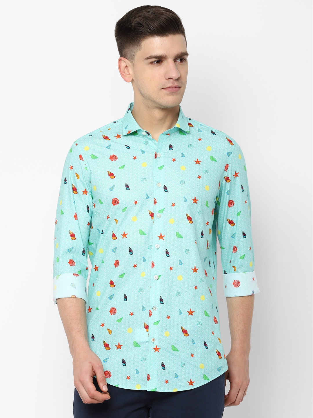 

SIMON CARTER LONDON Men Green & Red Regular Fit Printed Casual Shirt