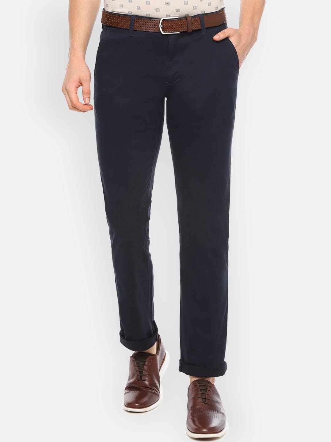 

Louis Philippe Sport Men Navy Blue Slim Fit Solid Regular Trousers