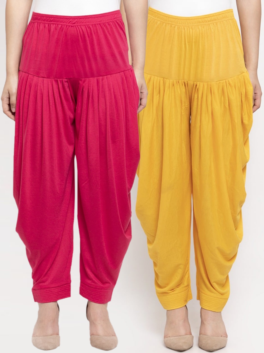 

GRACIT Women Pack Of 2 Solid Salwars, Yellow