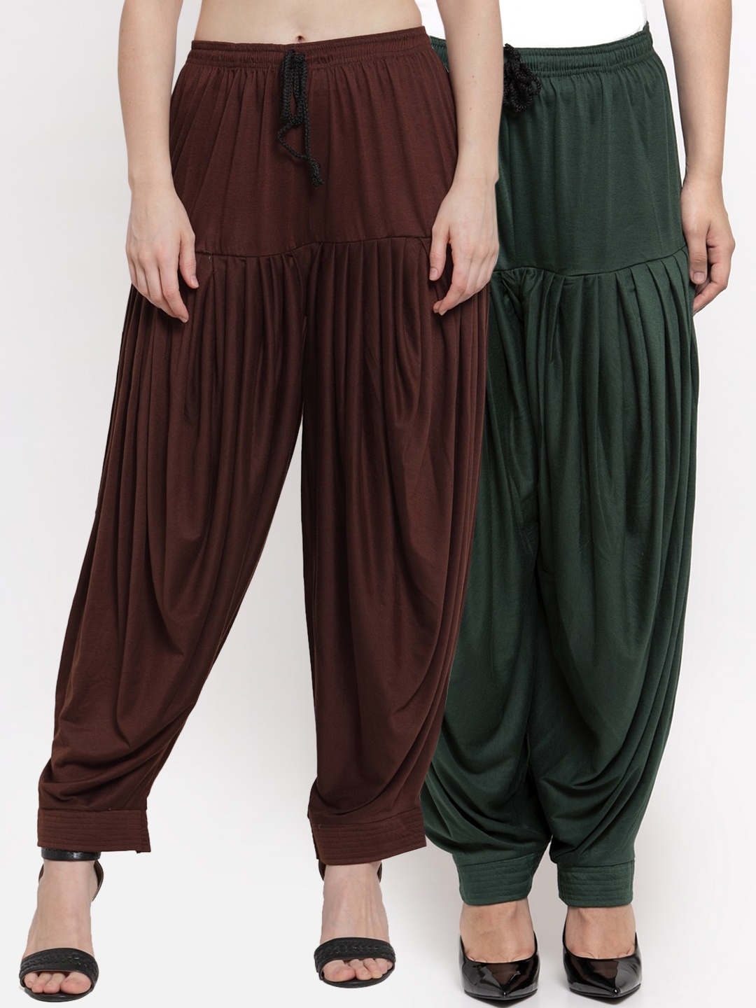 

GRACIT Women Pack Of 2 Solid Patiala, Green