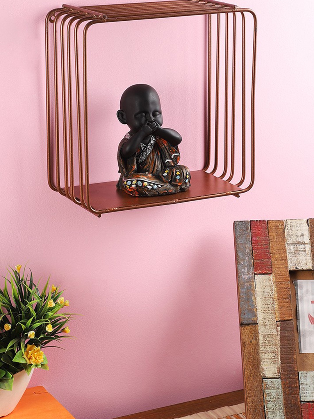 

Home Sparkle Copper-Toned Metal Basic Wall Shelf