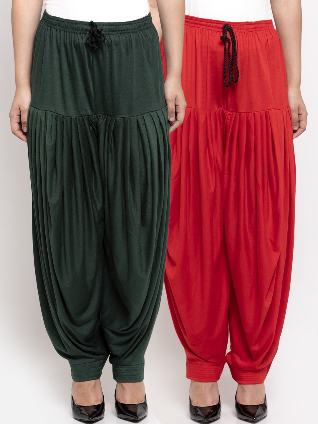 

GRACIT Women Pack Of 2 Solid Patiala, Red
