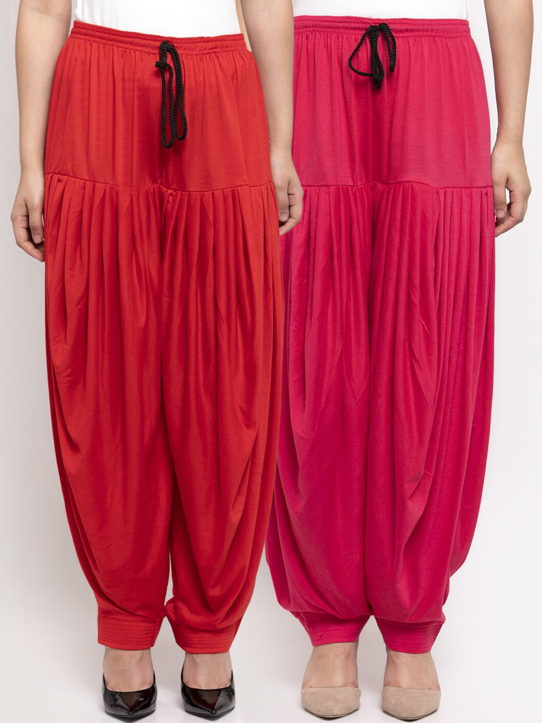 

GRACIT Women Pack Of 2 Solid Patialas, Red