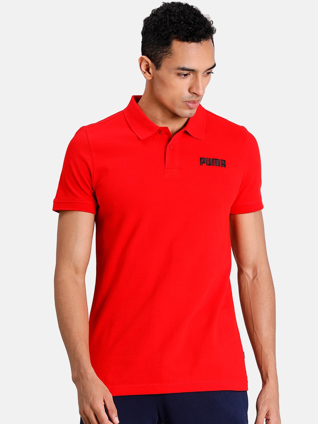 

Puma Men Red Solid Polo Collar T-shirt