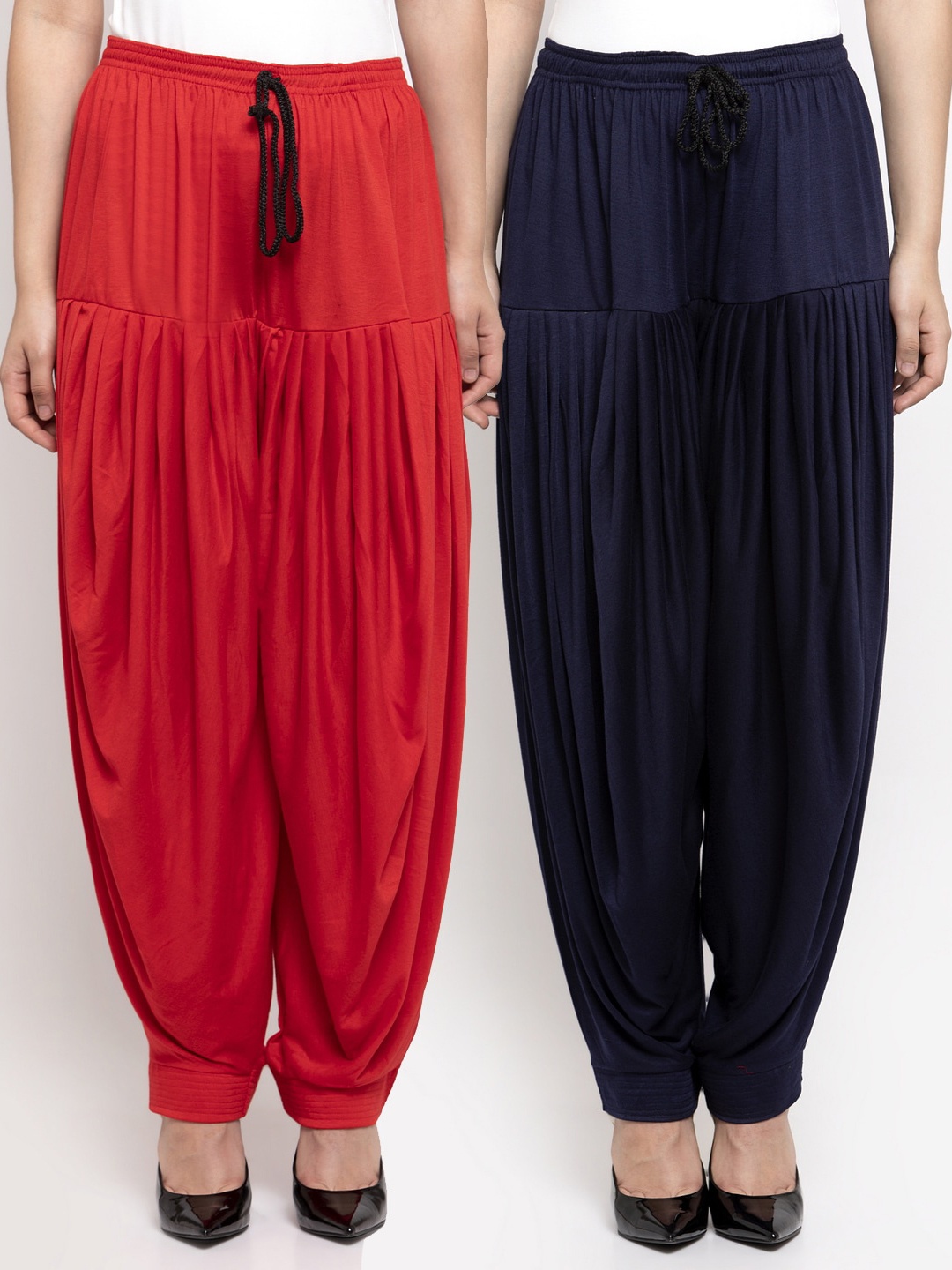 

GRACIT Women Pack Of 2 Solid Patialas, Red