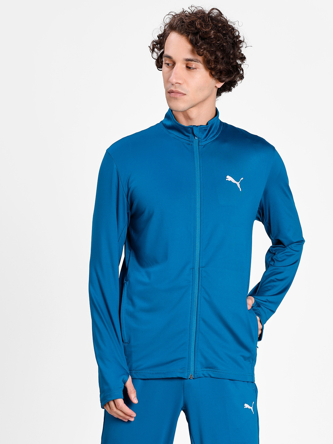 

Puma Men Blue Solid Sporty Track Jacket