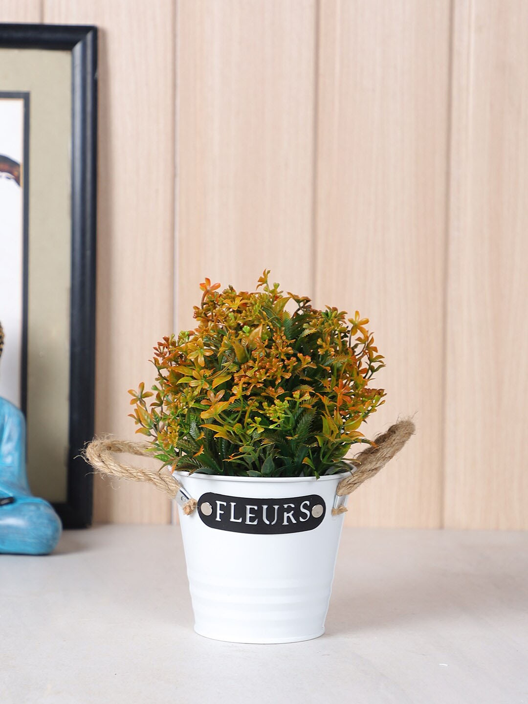 

TAYHAA Orange & Green Artificial Plant with Plastic Pot