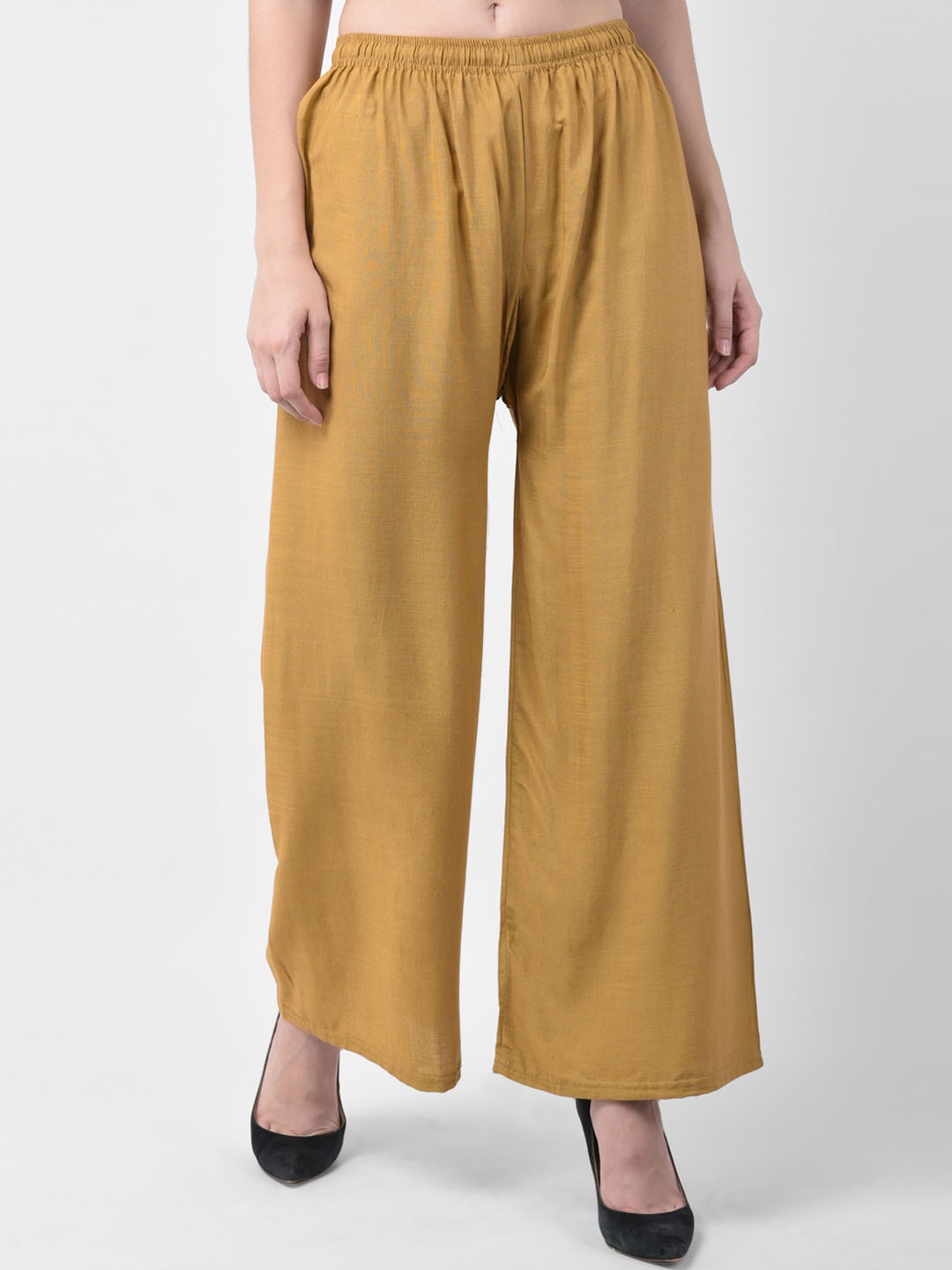 

GRACIT Women Beige Solid Straight Palazzos