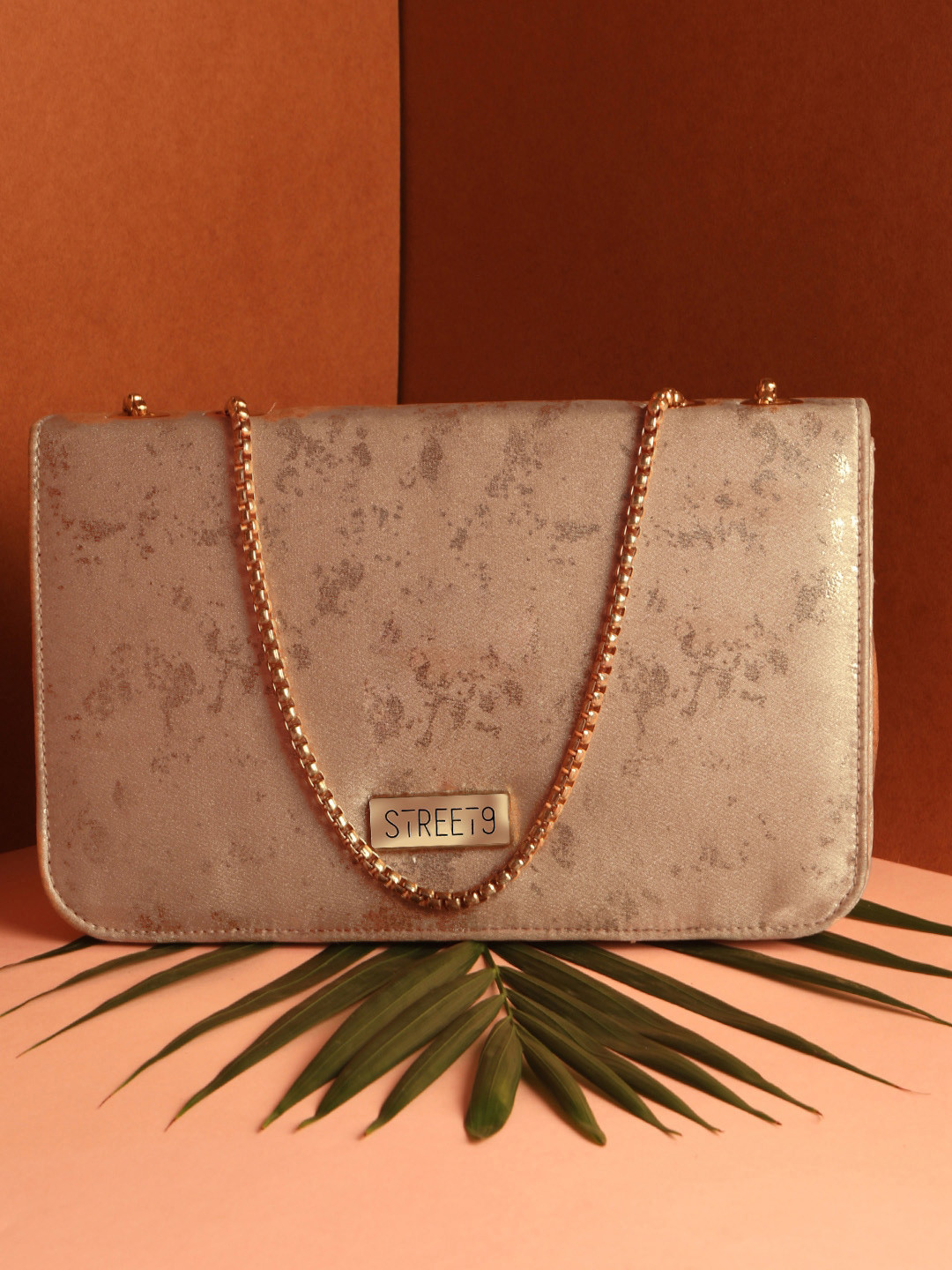 

STREET 9 Beige Textured Purse Clutches