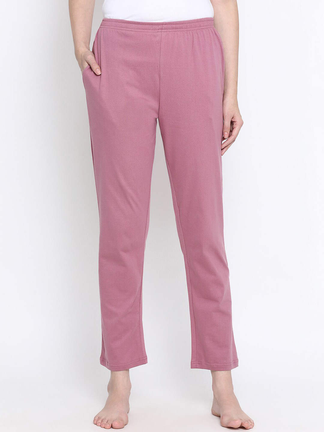 

Clovia Women Pink Solid Lounge Pants