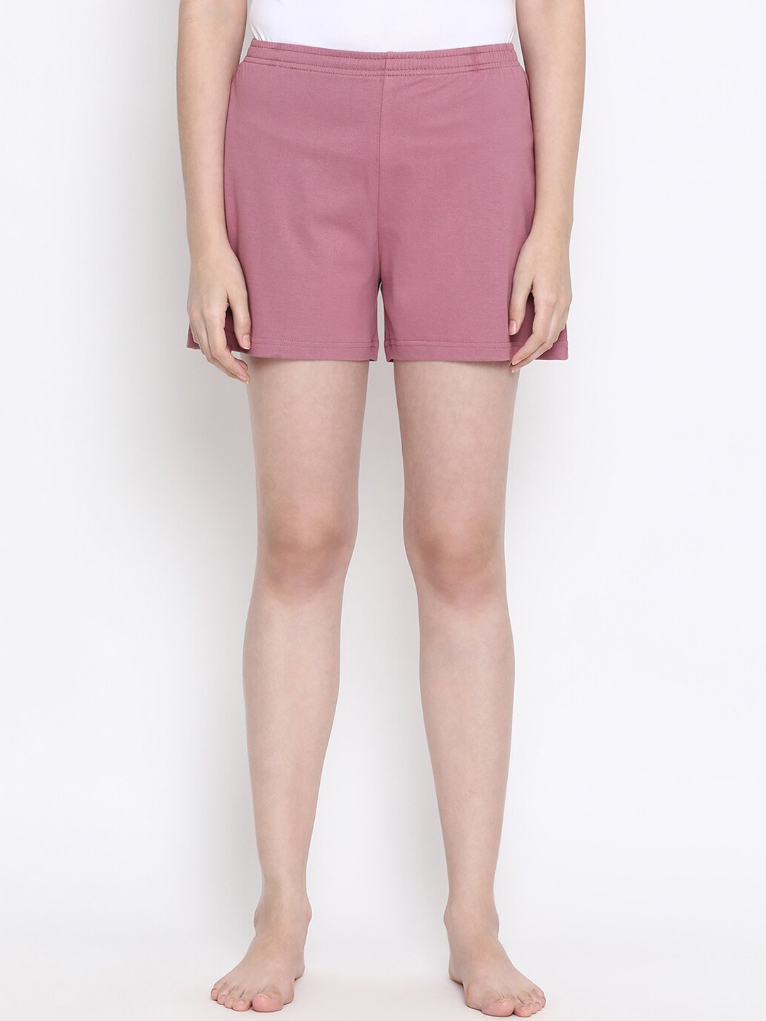 

Clovia Women Pink Solid Lounge Shorts