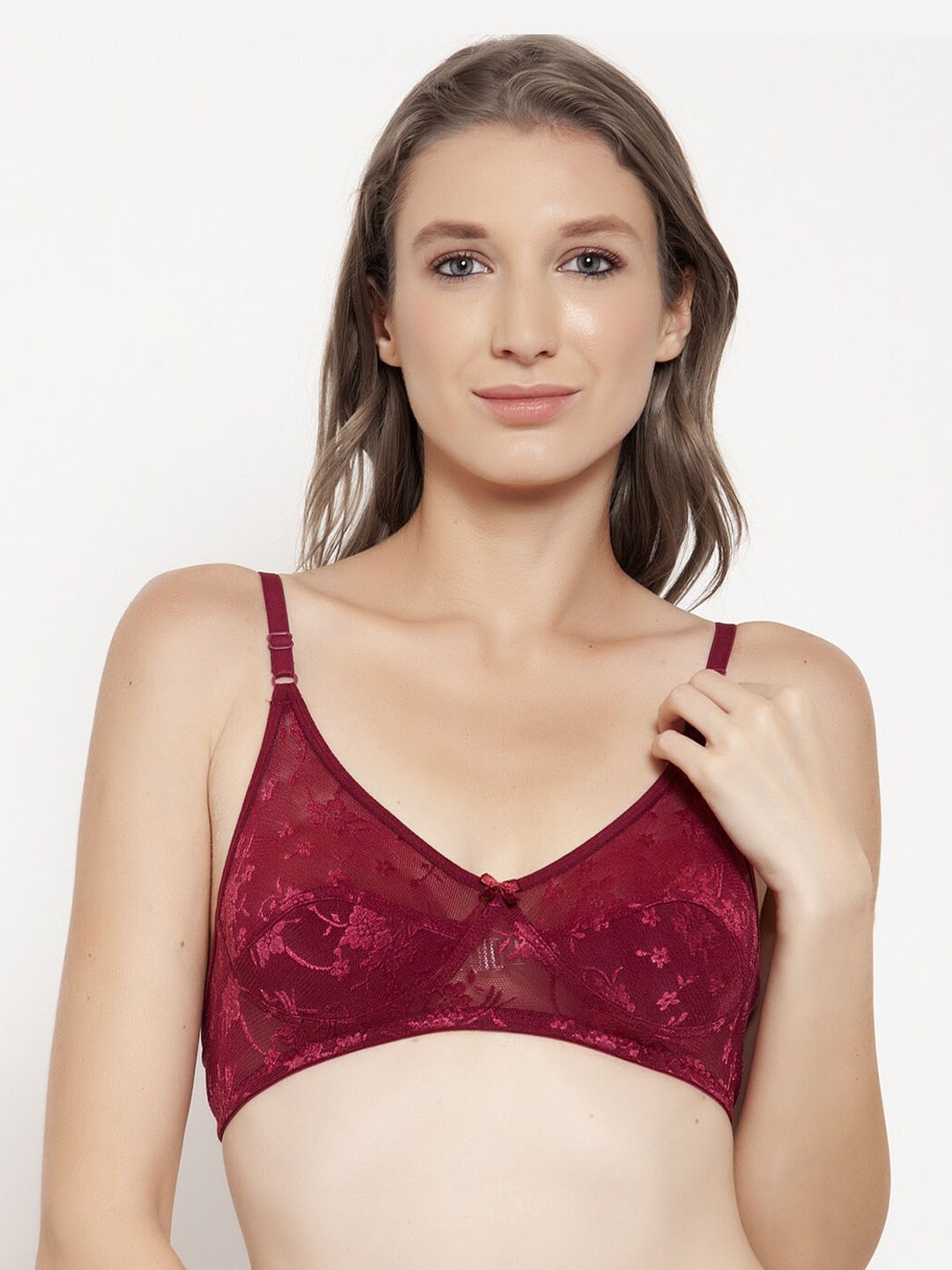 

Innocence Maroon Lace Non-Wired Non Padded Everyday Bra BBAPLIN90325