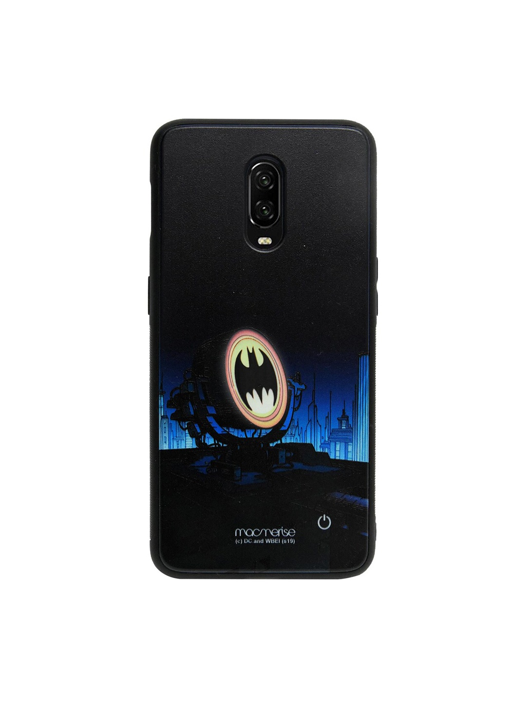 

macmerise Blue & Black DC Comics Light Up Bat Lumous OnePlus 6T Back Case