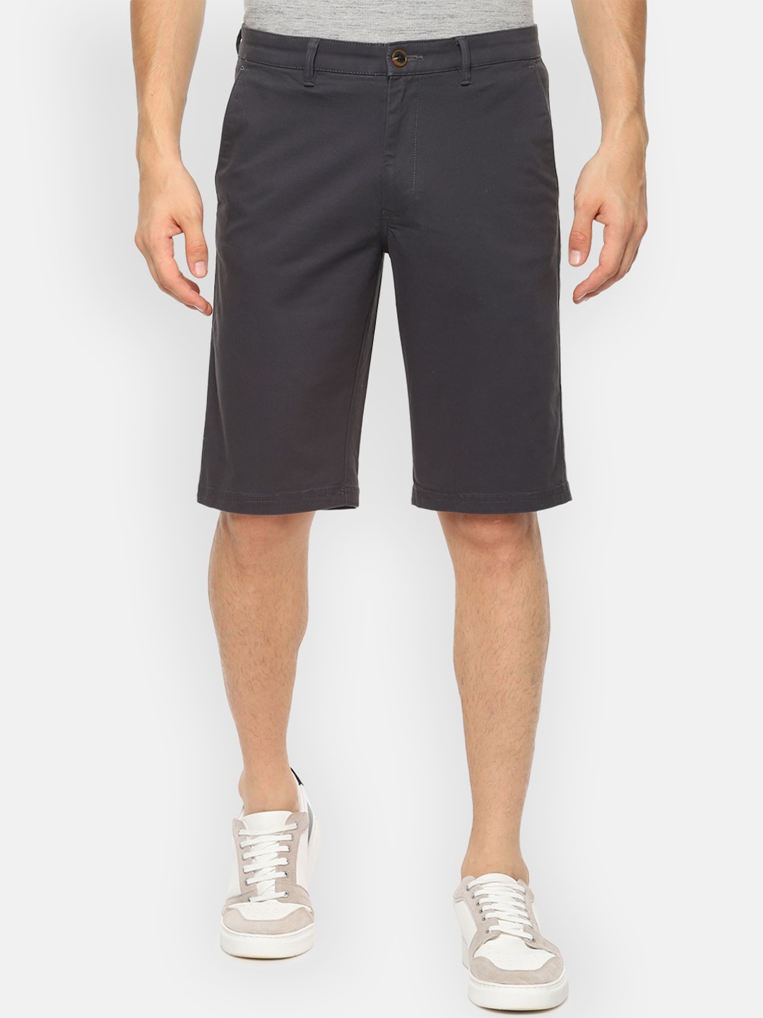 

Van Heusen Sport Men Grey Solid Regular Fit Regular Shorts