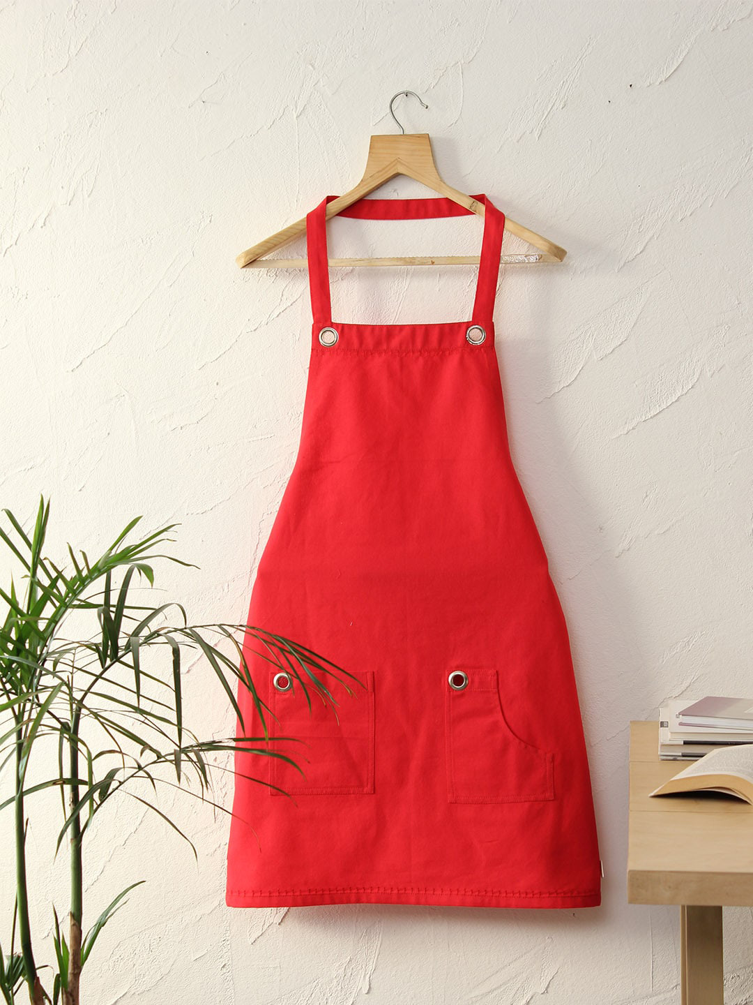

House This Unisex Red Solid Apron