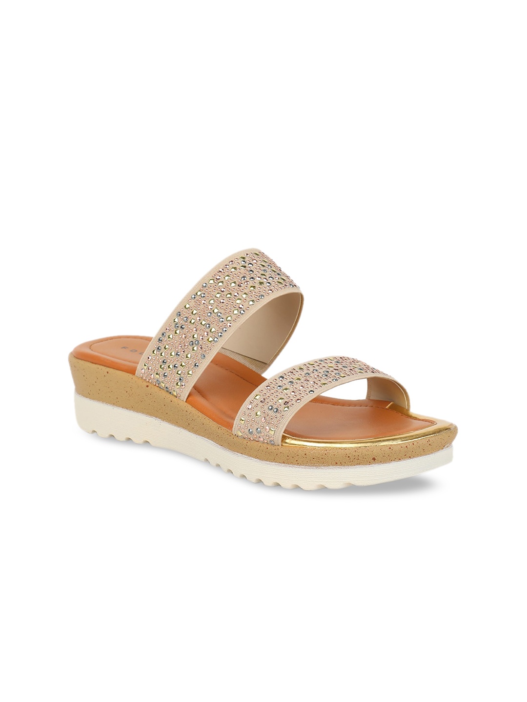 

Footin Women Beige Embellished Wedges