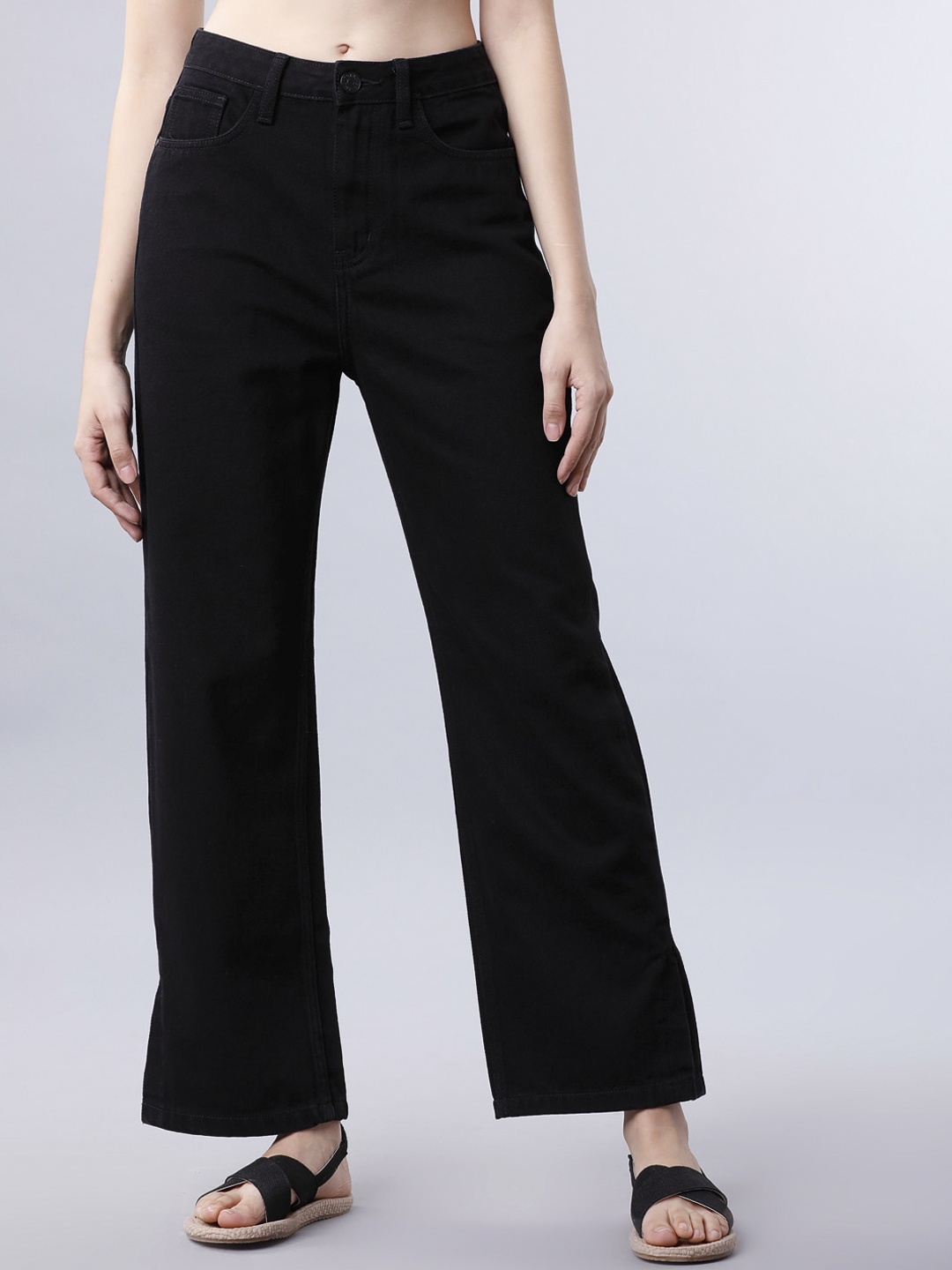

Tokyo Talkies Women Black Straight Fit Mid-Rise Clean Look Jeans