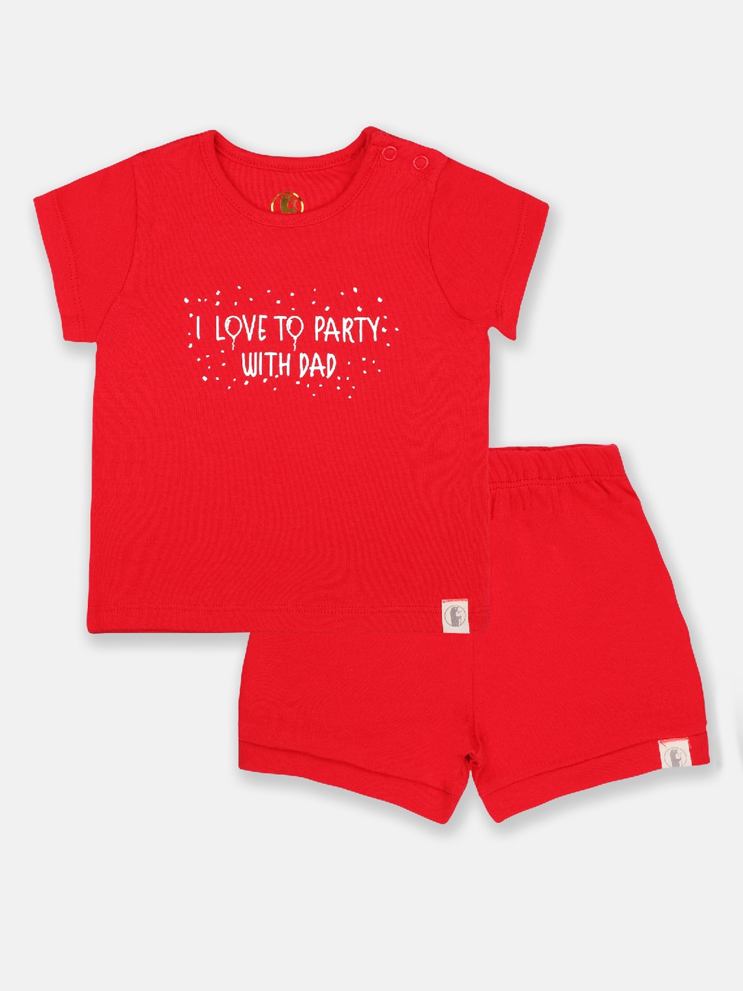 

Babysafe Unisex Kids Red Printed T-shirt with Shorts