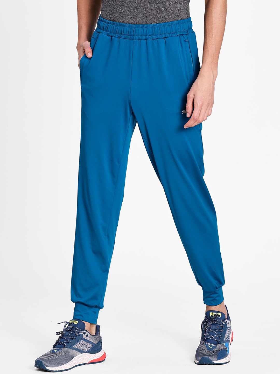Puma Men Blue Solid Straight-Fit Joggers