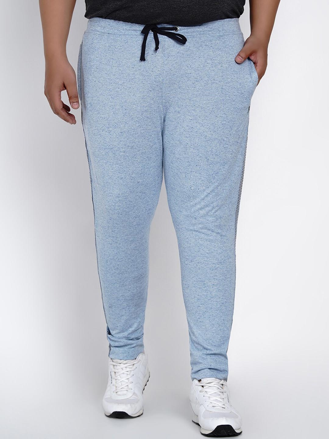 John Pride Men Blue Solid Straight-Fit Track Pants