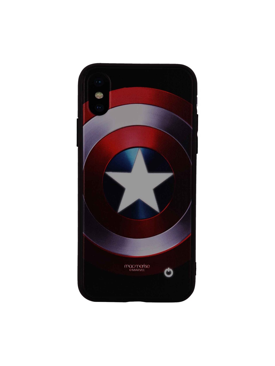 

macmerise Black & Red Classic Captain Shield Lumous iPhone X Back Cover