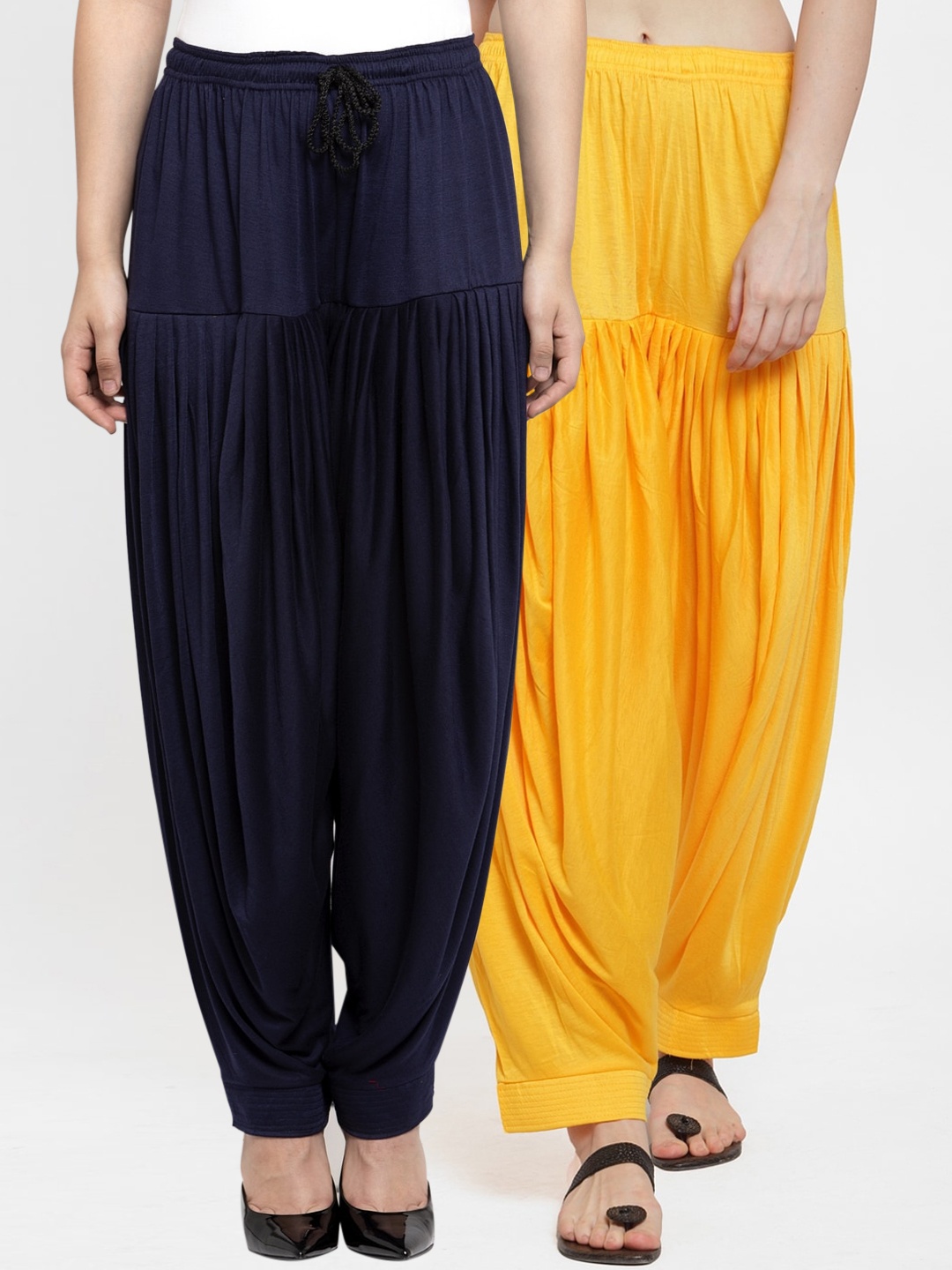 

GRACIT Women Pack Of 2 Solid Patialas, Yellow