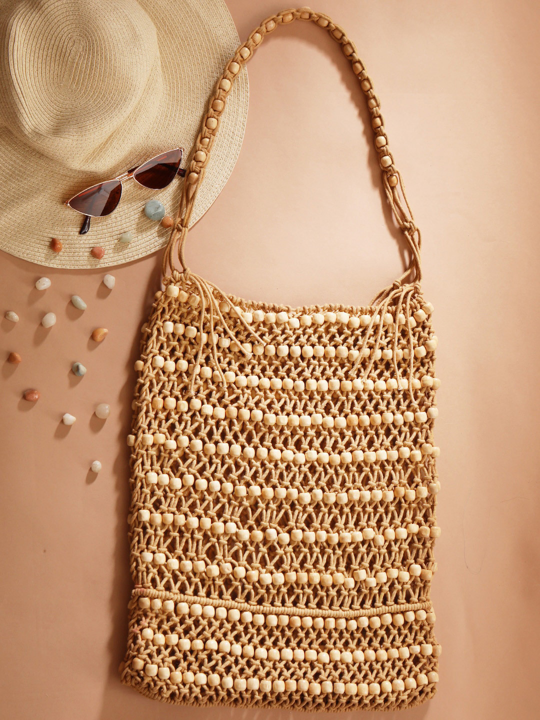 

STREET 9 Camel Brown Solid Shoulder Bag