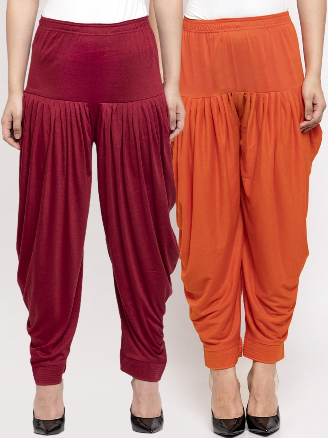 

GRACIT Women Pack Of 2 Solid Salwars, Orange