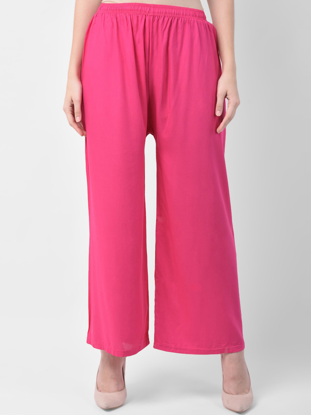 

GRACIT Women Pink Solid Straight Palazzos