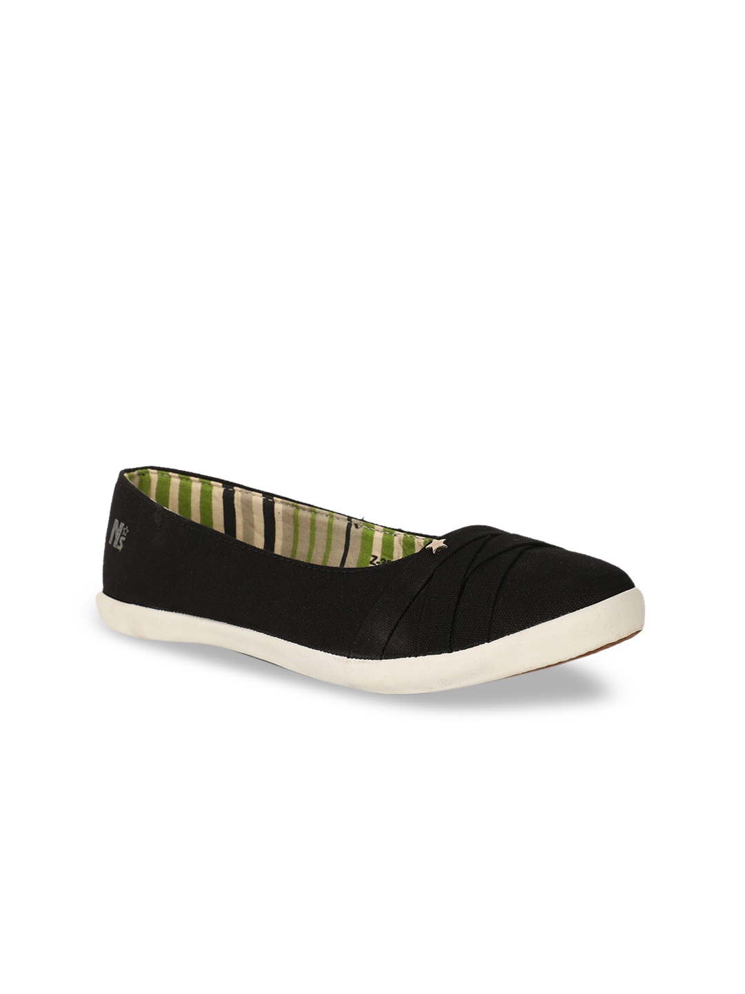 

North Star Women Black Solid Fabric Ballerinas