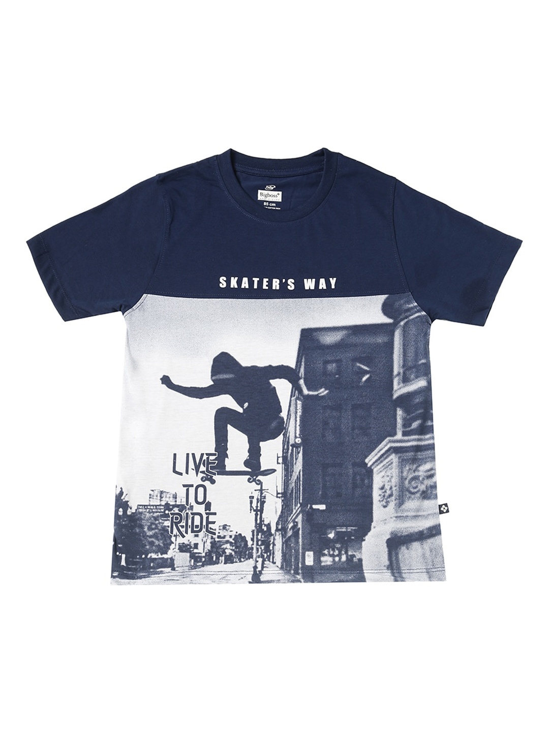 

Dollar Boys White Printed Round Neck T-shirt